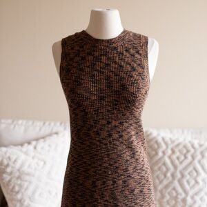 Volcom Brown and Black Spacedye Midi Dress